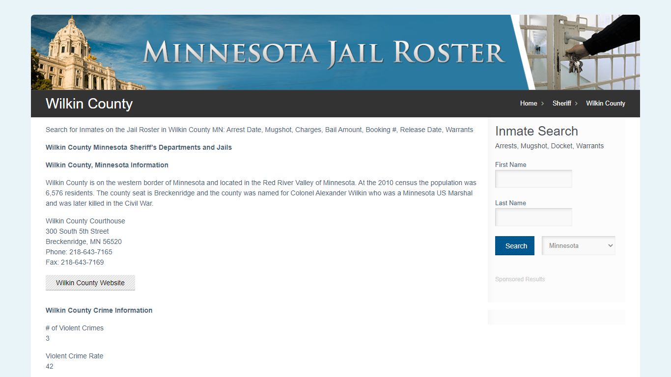 Wilkin County | Jail Roster Search